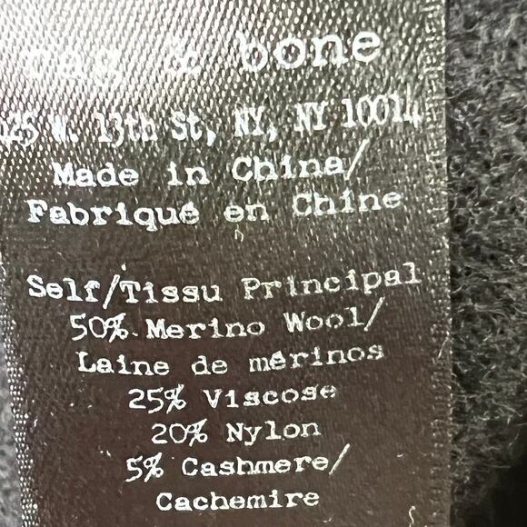 Rag & Bone Womens Merino Wool Sweater Black Size XXS Long Sleeve Pullover - Picture 3 of 5